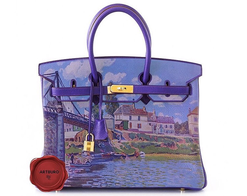 Custom painted Hermes Birkin bag