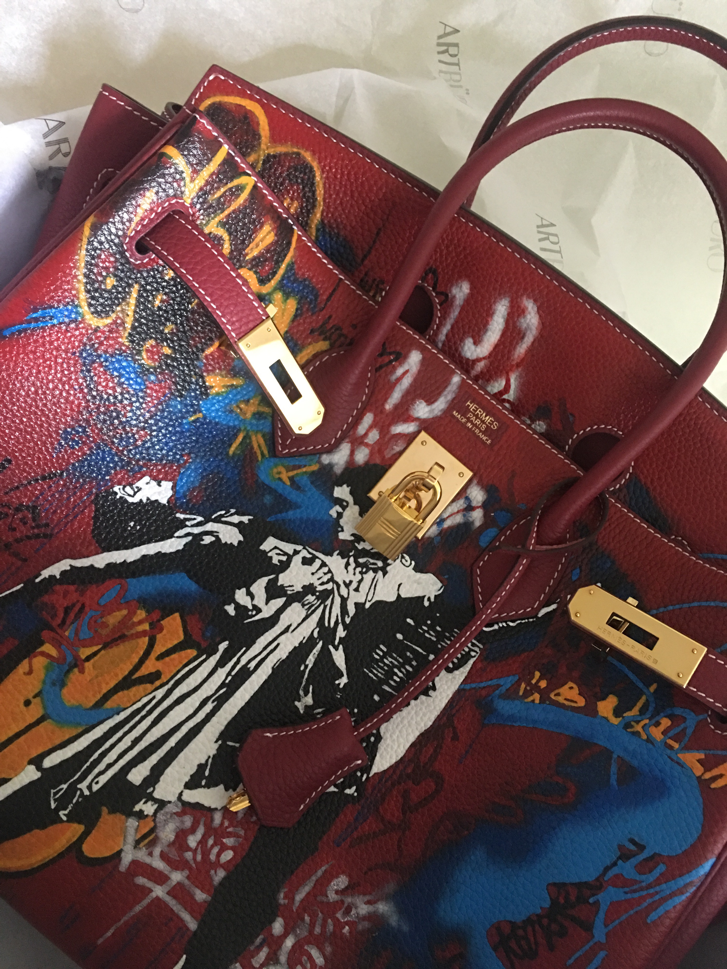 hand painted hermes
